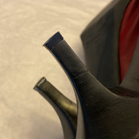 DAVID AARON Women’s Red Leather Heeled Mules Slide Shoes Size 6 1/2. - Picture 7 of 9